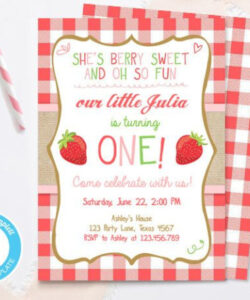 Free  Berry First Birthday Invitation Template Doc Sample