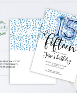 Free Blank 15Th Birthday Party Invitation Template Word Sample