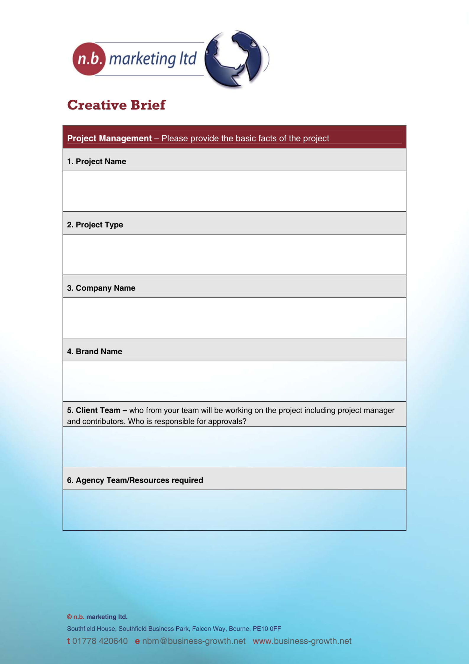 free blank ad agency creative brief template doc sample