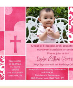 Free Blank Birthday And Baptism Invitation Template Word