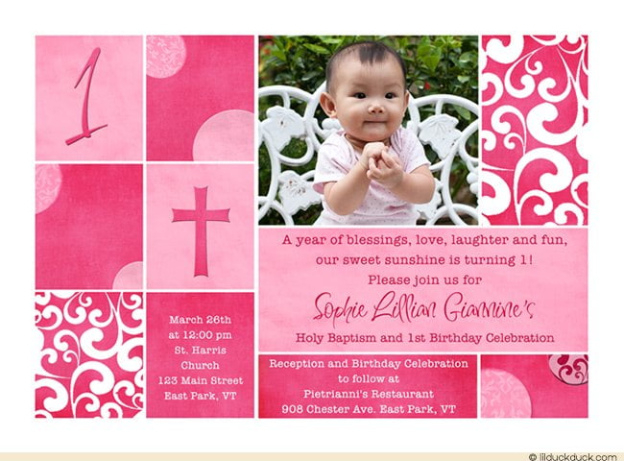 Free Blank Birthday And Baptism Invitation Template Word