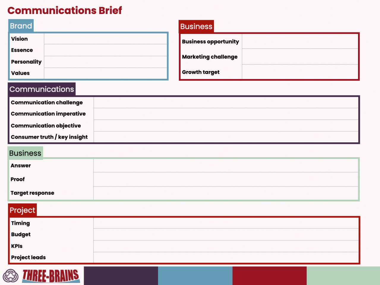 free blank marketing communication brief template excel sample