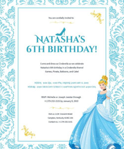 Free  Cinderella Birthday Invitation Card Template Pdf Sample