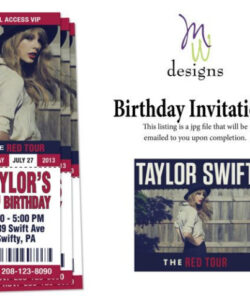 Free  Concert Ticket Birthday Invitation Template