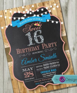 Free Custom 16Th Birthday Party Invitation Template