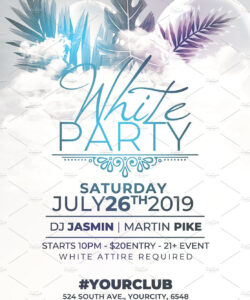 Free Custom All White Party Invitations Template Word Sample