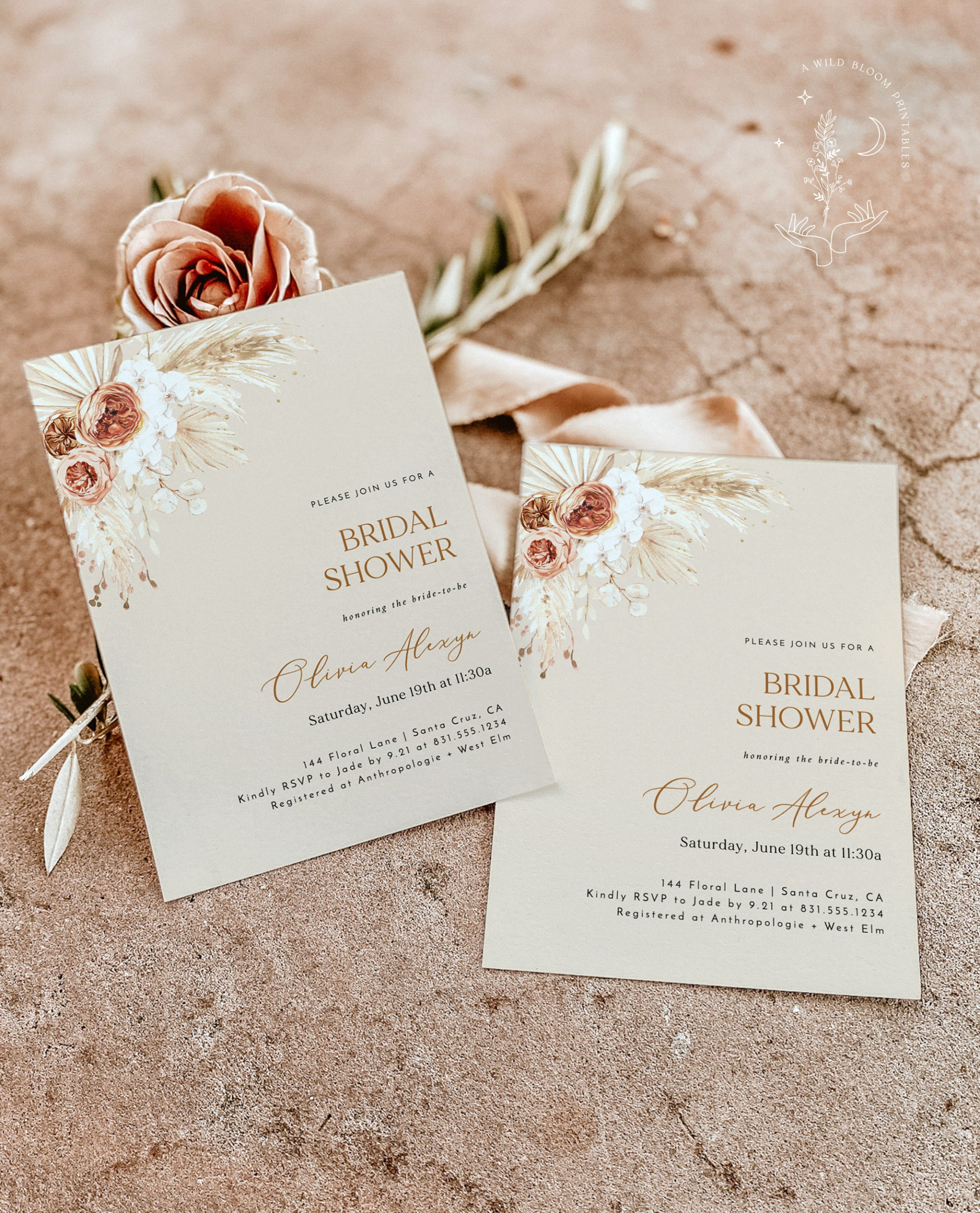 Free Custom Boho Bridal Shower Invitation Template Doc Sample