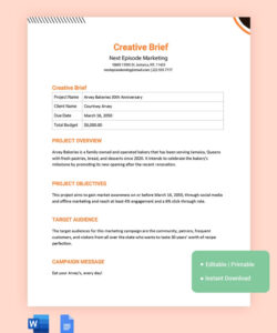 free custom paid media brief template pdf