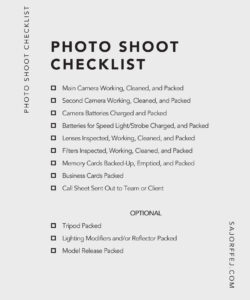 free custom photoshoot photography brief template  sample