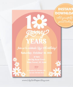 Free Editable 10Th Birthday Party Invitation Template Word Sample