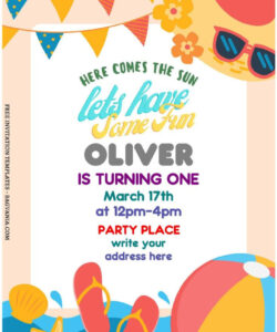 Free Editable Beach Theme Party Invitation Template Excel