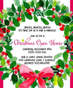 Free Editable Christmas Open House Invitations Template Doc Sample