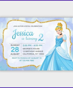 Free Editable Cinderella Birthday Invitation Card Template Excel Sample