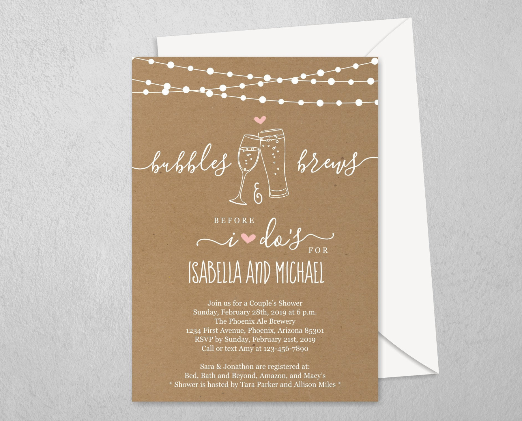 Free Editable Couples Wedding Shower Invitation Template Doc Sample