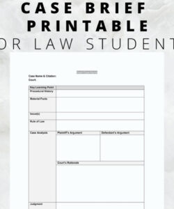 free editable legal brief example template excel