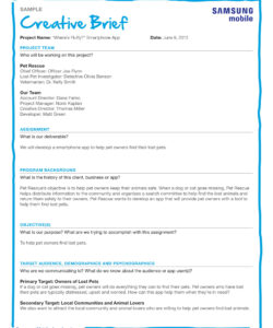 free  internal communications brief template word sample