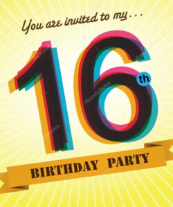 Free Printable 16Th Birthday Party Invitation Template Word