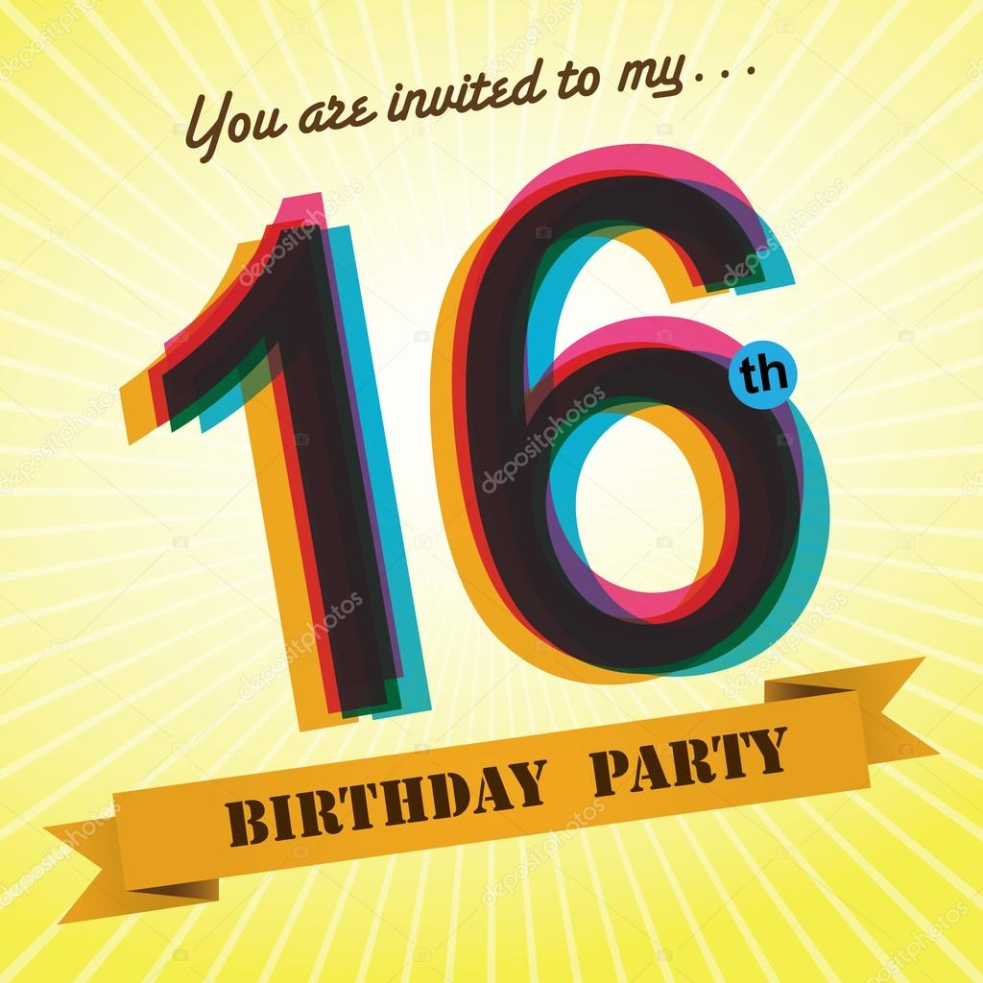 Free Printable 16Th Birthday Party Invitation Template Word