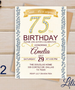 Free Printable 75Th Birthday Party Invitation Template Excel