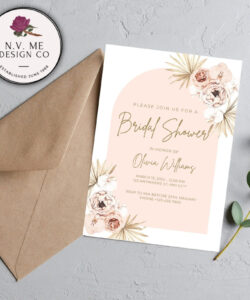 Free Printable Boho Bridal Shower Invitation Template Word Sample