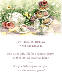 Free Printable Garden Tea Party Invitation Template Pdf