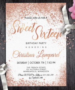 Printable 16Th Birthday Party Invitation Template Word Sample