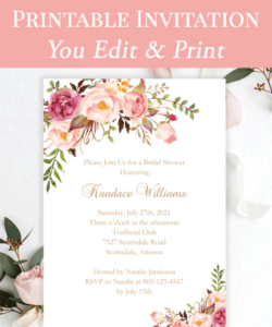 Printable Fall Bridal Shower Invitation Template Excel Sample