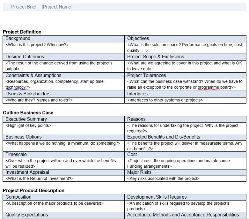 printable product development brief template excel sample