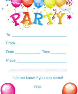 Printable 12Th Birthday Party Invitation Template Doc Sample
