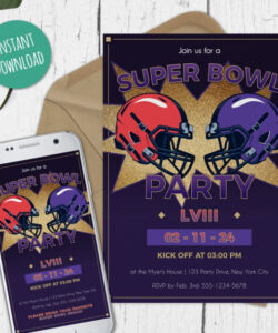 Blank Super Bowl Party Invitation Template Doc