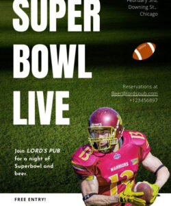 Blank Super Bowl Party Invitation Template  Sample