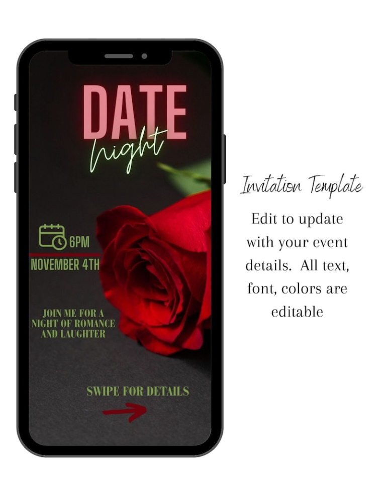 Custom Daddy Daughter Date Night Invitation Template Pdf