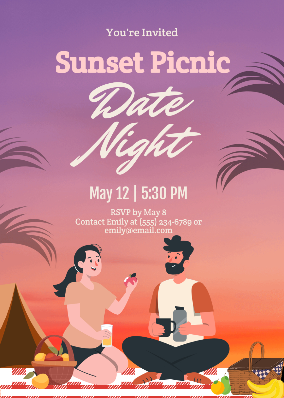 Custom Date Night Invitation For Wife Template Excel Sample