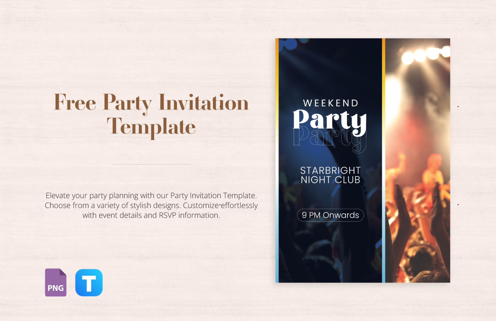 Editable Dj Party Invitation Card Template Doc Sample