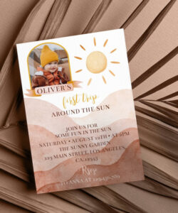 First Trip Around The Sun Invitation Template Word Sample
