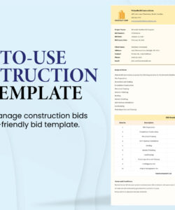 Free Blank Construction Invitation To Bid Template Excel