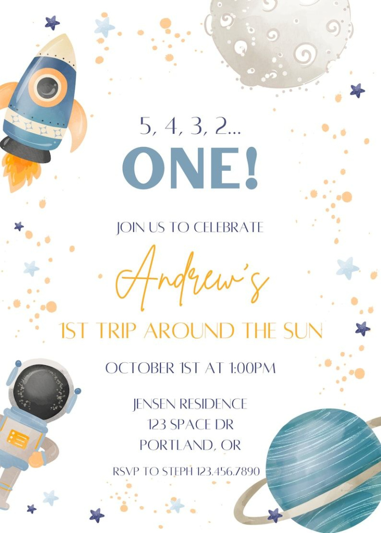 Free Blank First Trip Around The Sun Invitation Template Pdf Sample