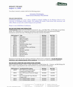 Free Editable Construction Invitation To Bid Template Word Sample