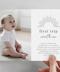 Free Editable First Trip Around The Sun Invitation Template