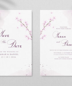 Free Printable Double Sided Wedding Invitation Template  Sample