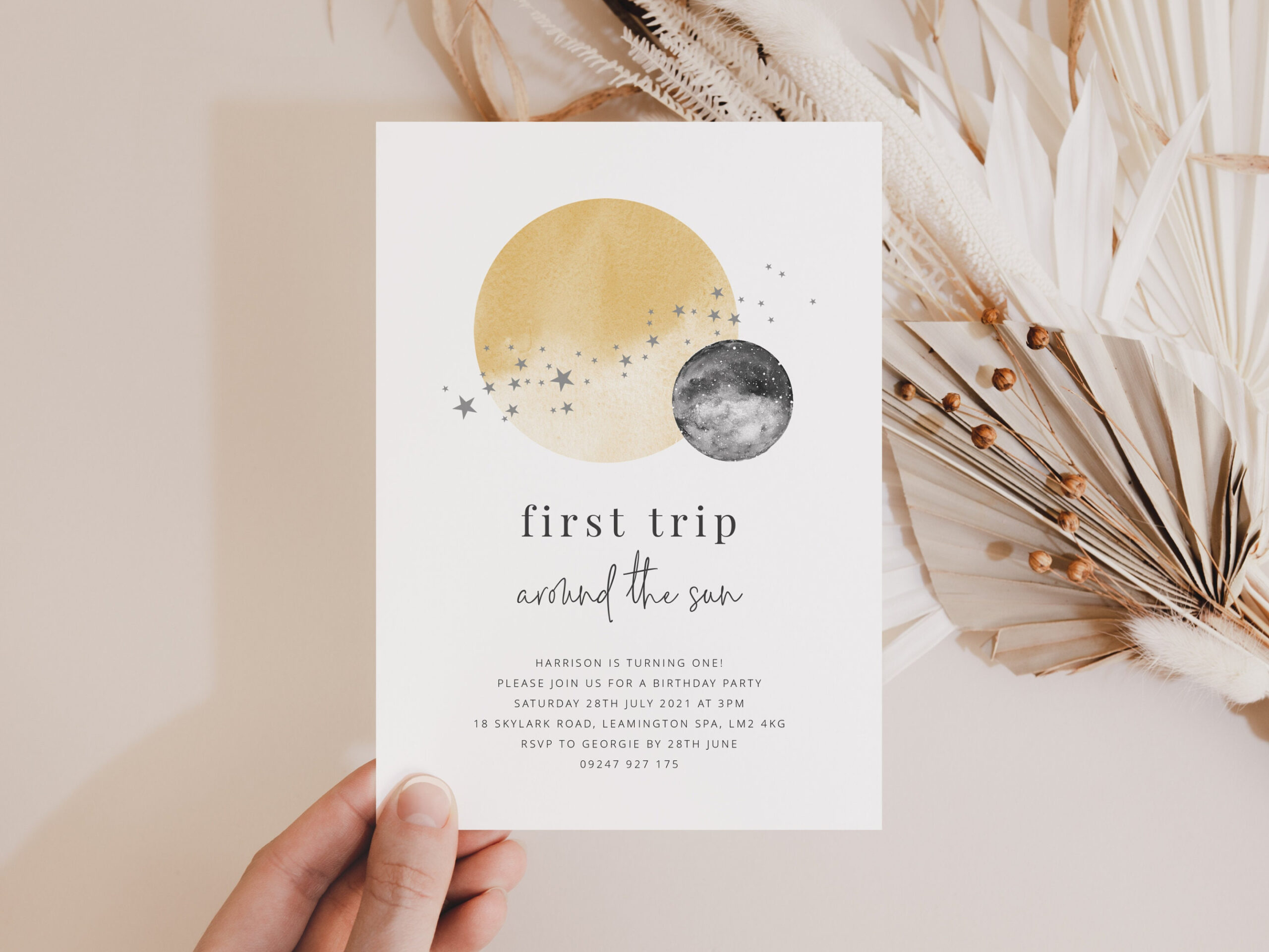 Free Printable First Trip Around The Sun Invitation Template Word