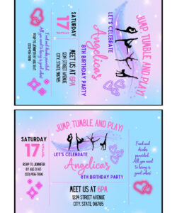 Gymnastics Birthday Party Invitation Template