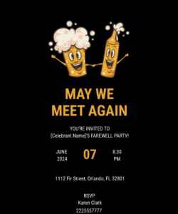 Printable Farewell Party Invitation Card Template Doc