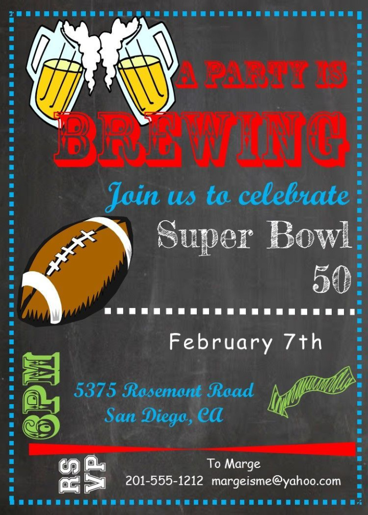 Super Bowl Party Invitation Template