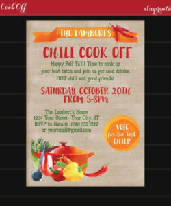 Chili Cook Off Invite Template Excel