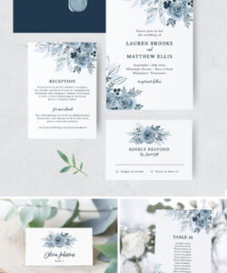 Custom Dusty Blue Wedding Invitation Template