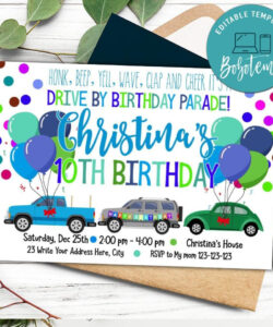 Drive By Parade Invitation Template  Sample