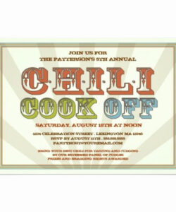 Editable Chili Cook Off Invite Template Word