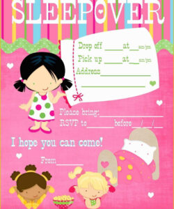 Editable Invitations For Sleepover Party Template Pdf Sample