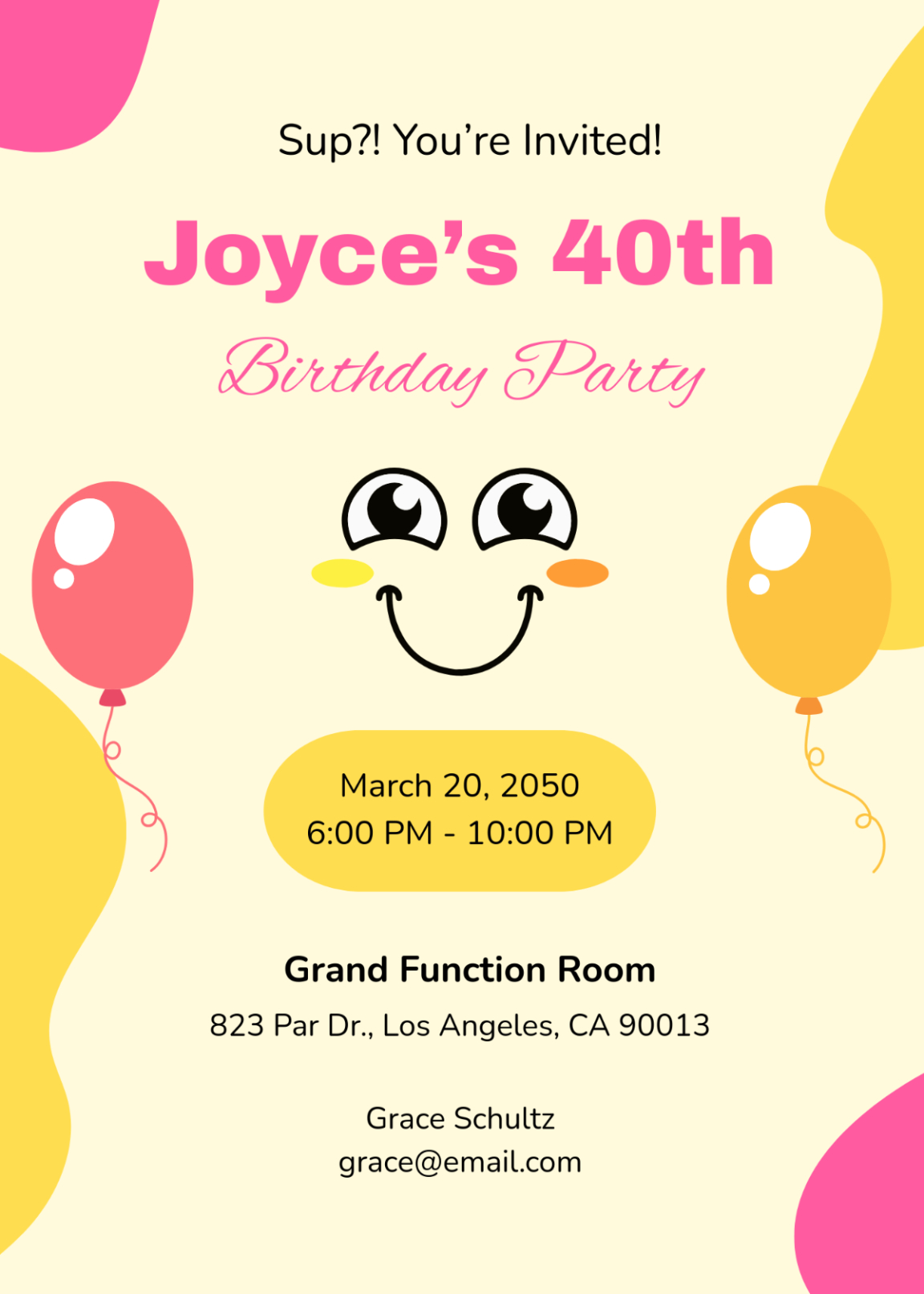 Free Blank 40Th Birthday Party Invitation Template Pdf Sample